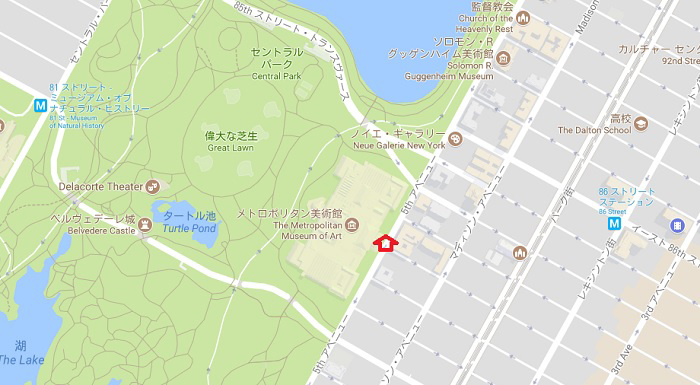 ウォーバックス邸の位置（google mapより）