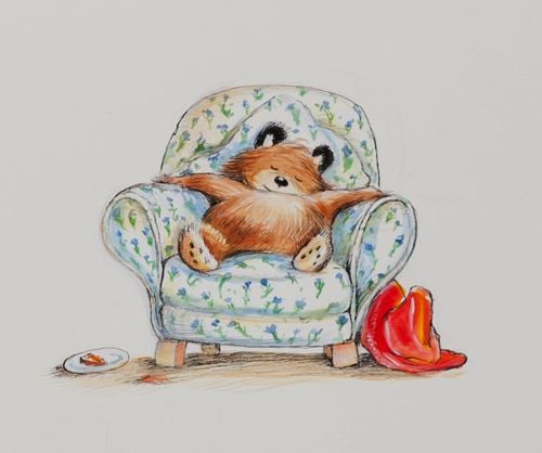 Ｒ.Ｗ.アリー画 絵本『クマのパディントン』の原画、2007 年 Illustrated by R.W. Alley Illustrations copyright (C) R.W. Alley 2018