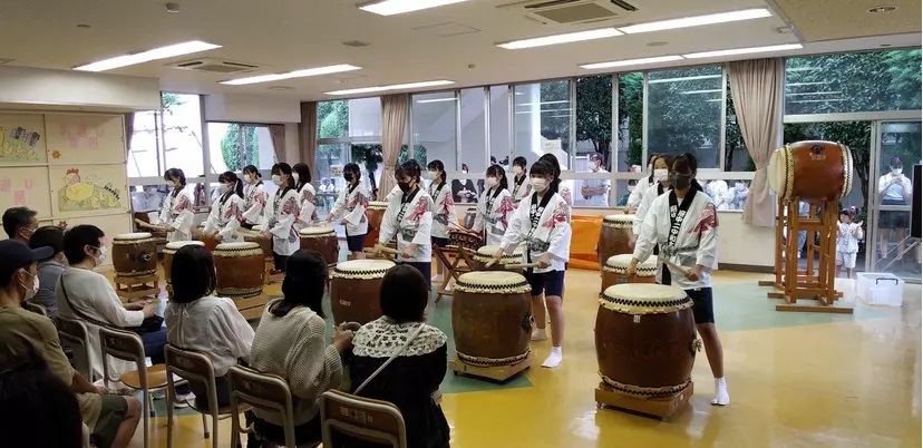 18日（月・祝）は府中第二中学校和太鼓部が「武蔵国府太鼓」を演奏