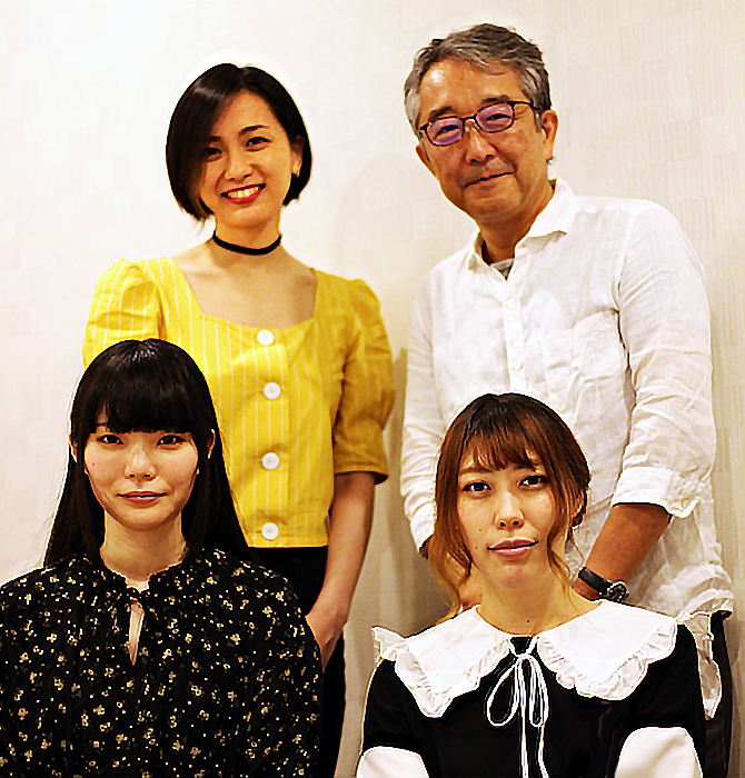（上段左から）今村沙緒里、笠松泰洋（下段左から）清水友絵、須田江梨香