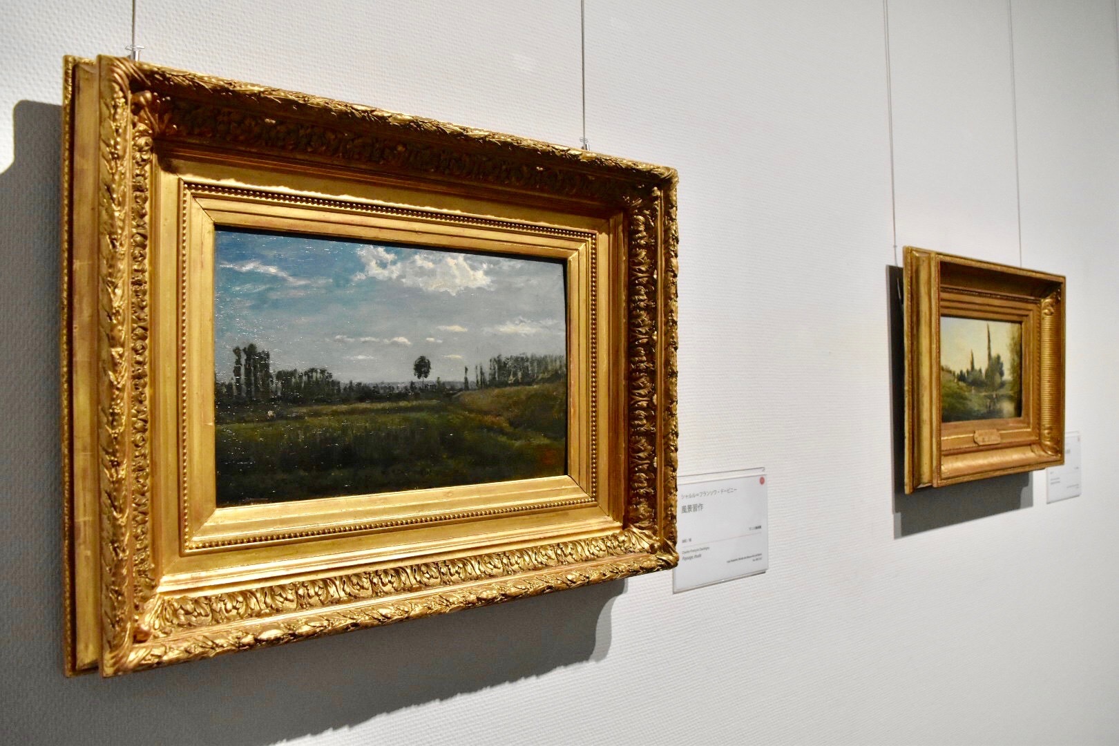 左：シャルル＝フランソワ・ドービニー　《風景習作》　ランス美術館蔵