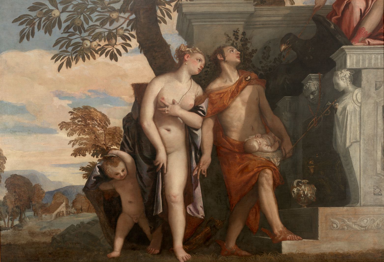 パオロ・ヴェロネーゼ 《息子アンテロスをユピテルに示すヴィーナスとメルクリウス》 1560-65年 ウフィツィ美術館 © Gabinetto Fotografico delle Gallerie degli Uffizi