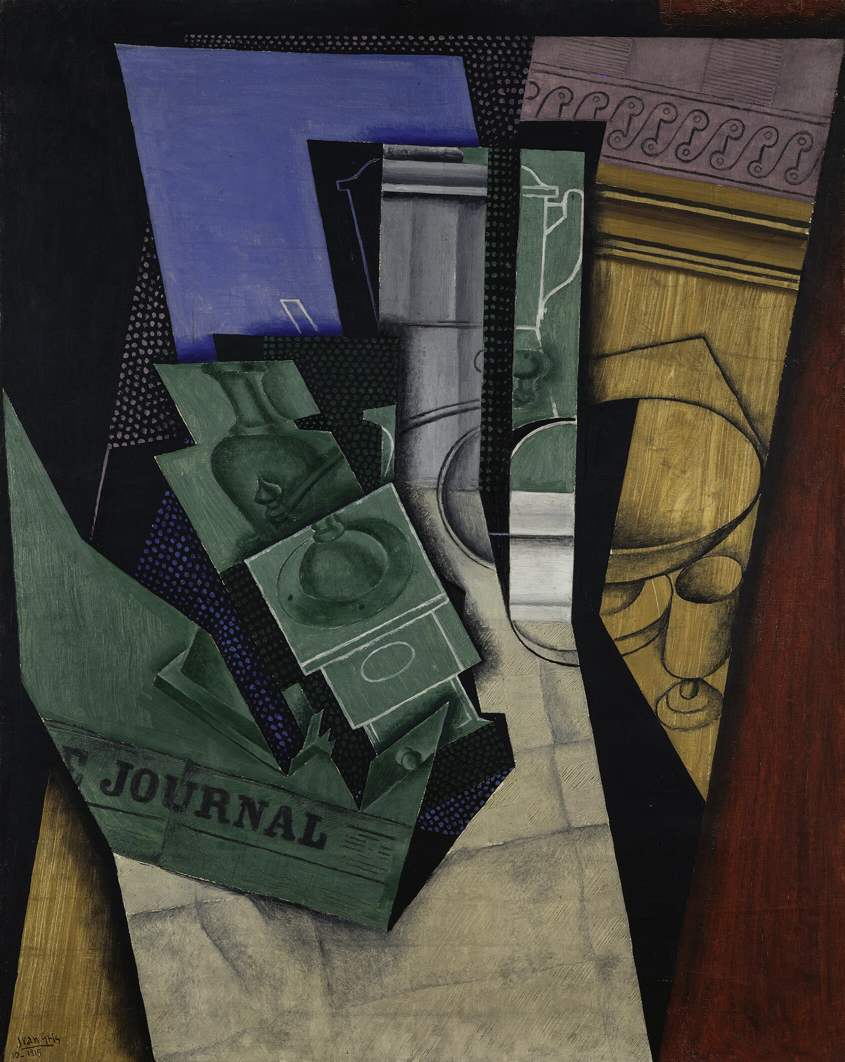 フアン・グリス「朝の食卓」 1915年10月 Centre Pompidou, Paris, Musée national d’art moderne - Centre de création industrielle (Achat, 1947)