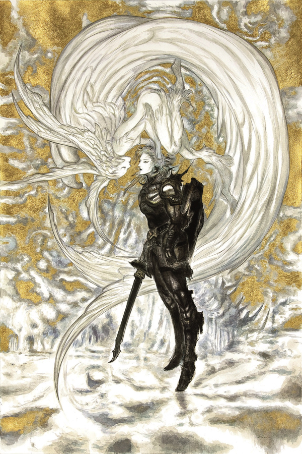 天野喜孝 《ファイナルファンタジーXIV 嵐神と冒険者》 2010年 アクリル・紙 FINAL FANTASY XIV SQUARE ENIX CO., LTD. All Rights Reserved. IMAGE ILLUSTRATION:(C)YOSHITAKA AMANO