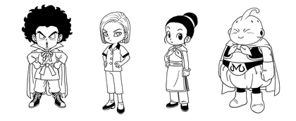 ドラゴンボール  ダイマツリ　モノクロイラストカード 5枚セット small