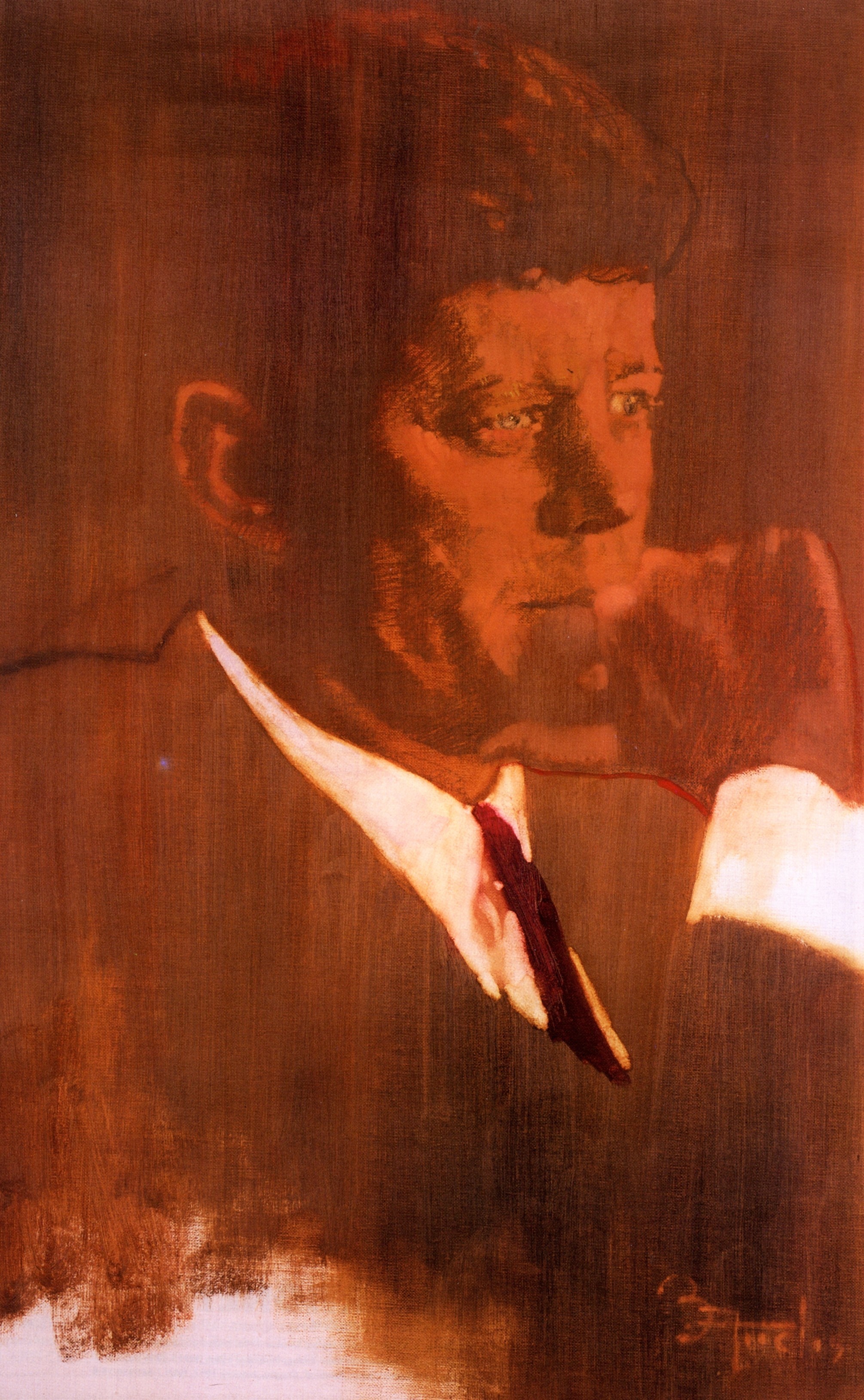 《Portrait of JFK》油彩 キャンバス 70×46cm