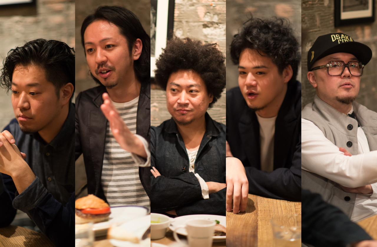 左から、西口明宏、中林薫平、黒田卓也、宮川純、柴田亮