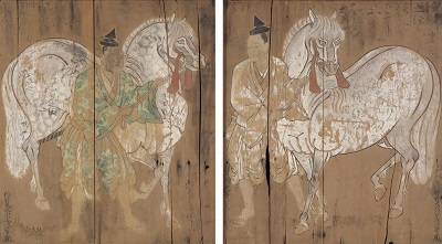 重要文化財　神馬図額 狩野元信筆　二面 室町時代　16世紀　兵庫・賀茂神社 画像提供：東京国立博物館　Image：TNM Image Archives 【展示期間：9/16～10/23】