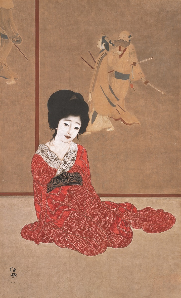 北野恒富《暖か》大正4年（1915）　滋賀県立近代美術館