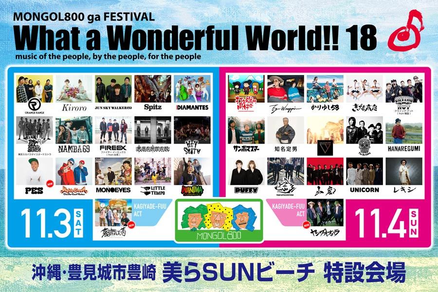 MONGOL800主催フェス『What a Wonderful World!!18』