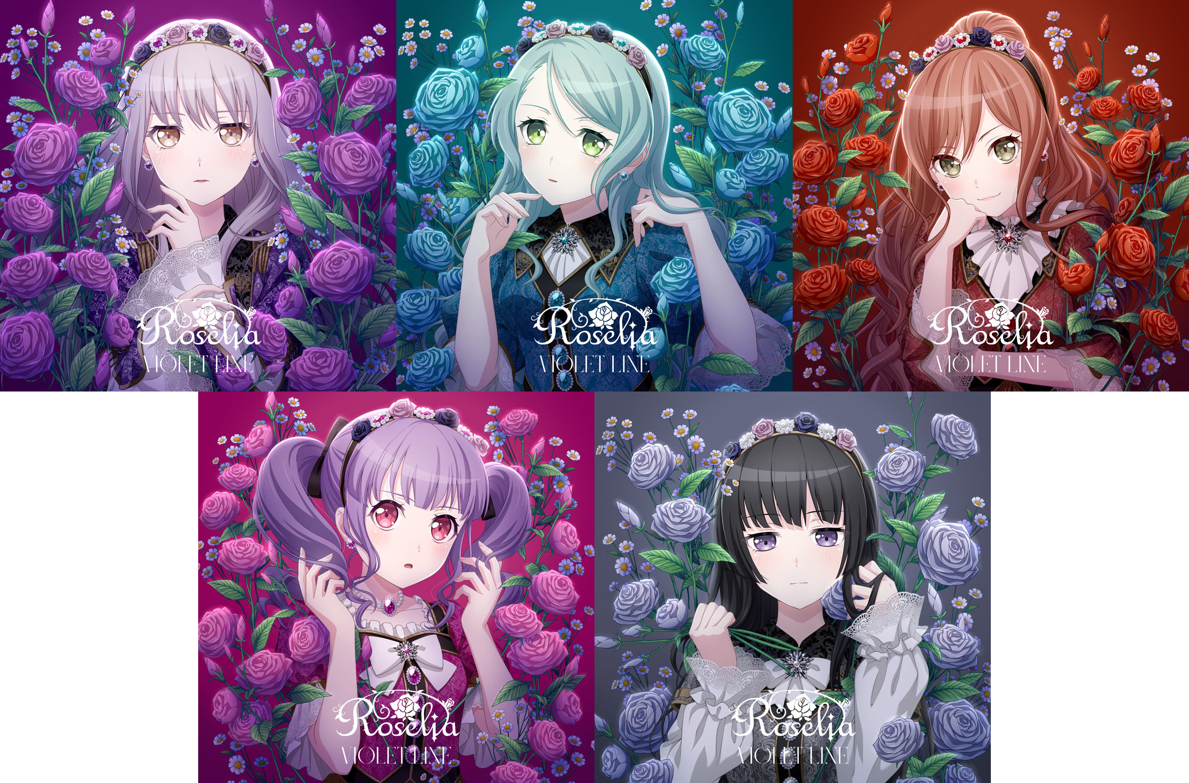 バンドリ ロゼリア Roselia CD シングル VIOLET LINE 全種-