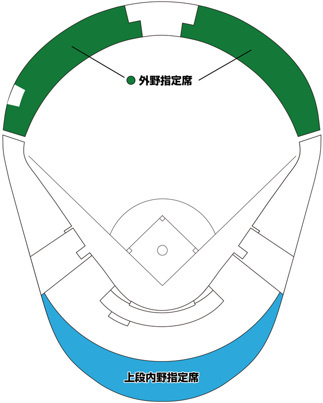 4月12日（火）に千葉ロッテマリーンズ戦が行われる「ビッグNスタジアム」のシートマップ