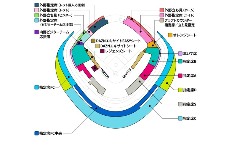 東京ドーム（東京都）座席図