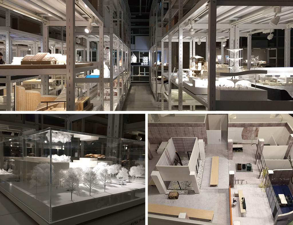 日本人建築家や設計事務所による建築作品の模型を豊富に展示