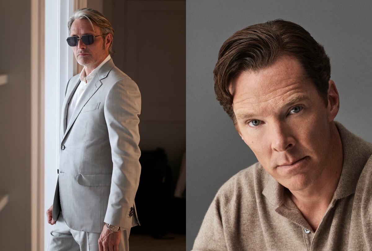 左から、マッツ・ミケルセン、ベネディクト・カンバーバッチ