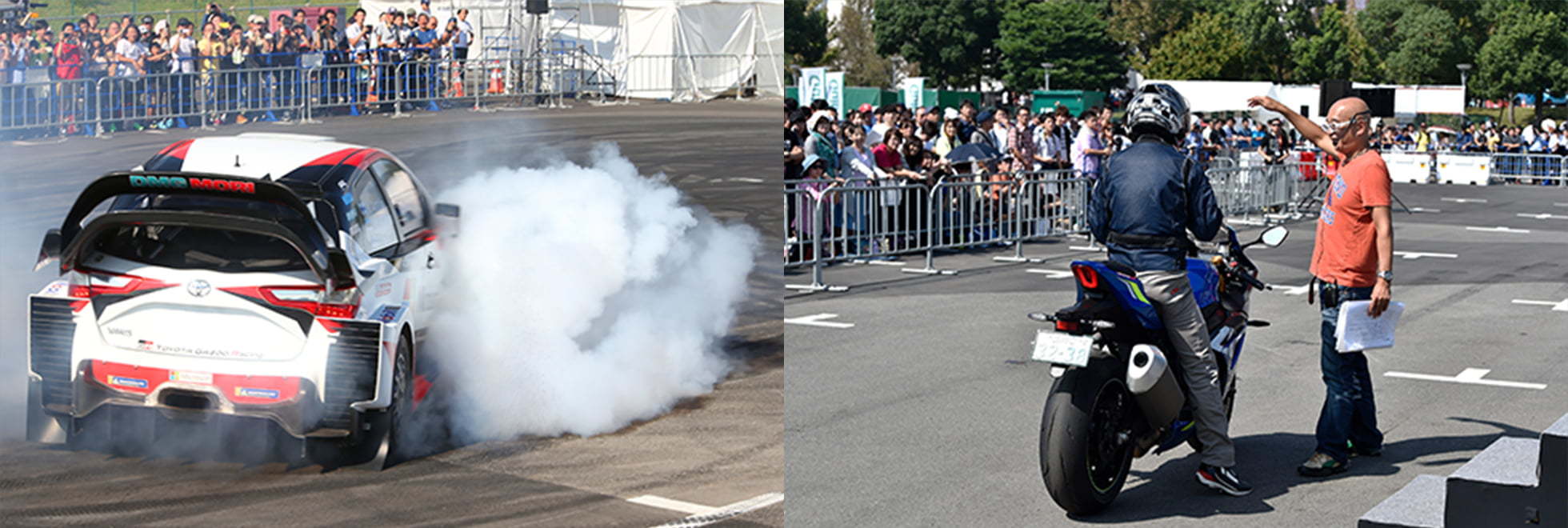 ドリフト同乗体験などのモータースポーツ体感イベントも