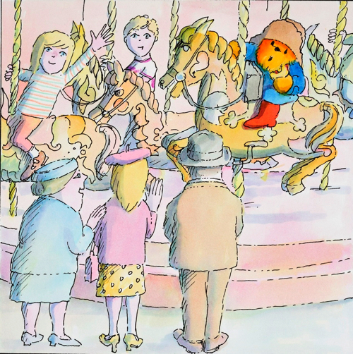 デイビッド・マッキー画 絵本『パディントンとゆうえんち』の原画、1980 年代 Illustrated by David Mckee (C) David Mckee/HarperCollins 2018