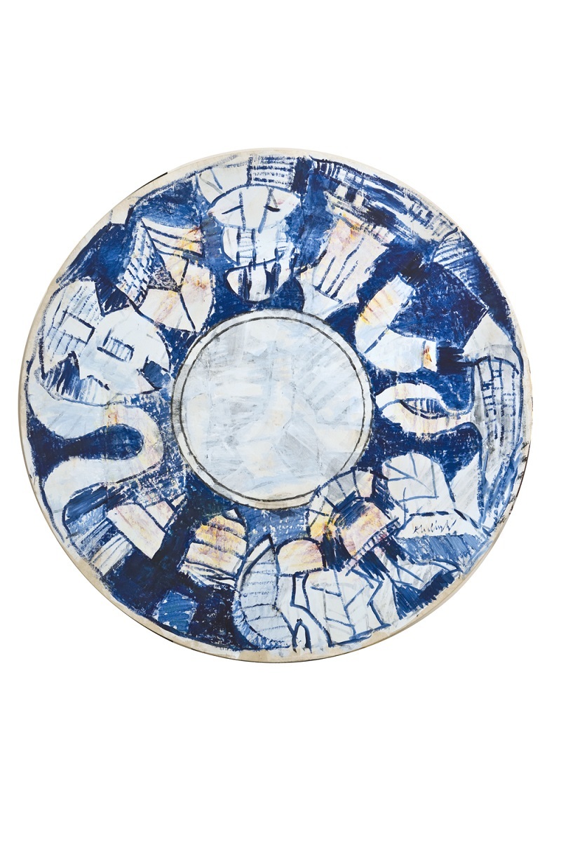 《デルフトとその郊外》 2008年 アクリル絵具、キャンバスで裏打ちした紙 作家蔵 (C)Pierre Alechinsky, 2016