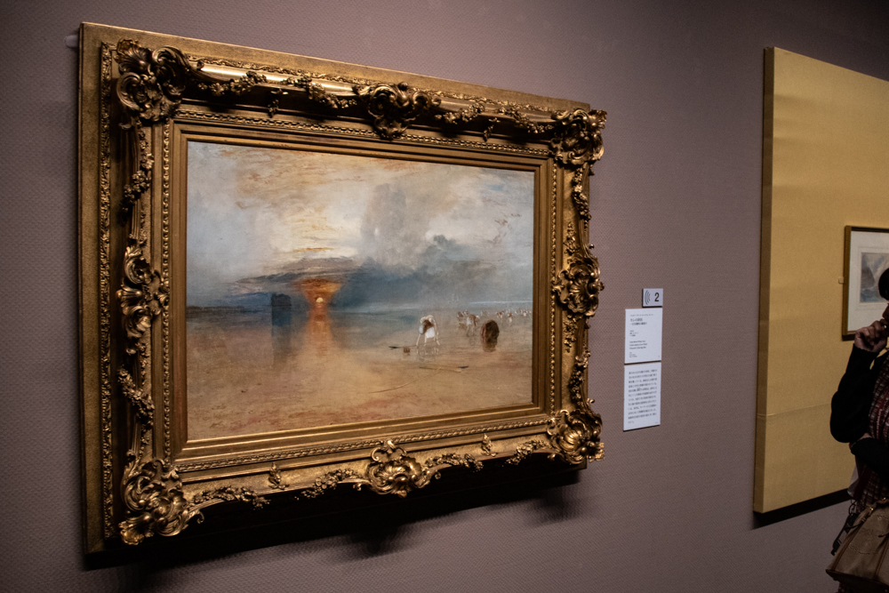 ジョゼフ・マラード・ウィリアム・ターナー《カレの砂浜――引き潮時の餌採り》1830年 油彩、ベリ美術館