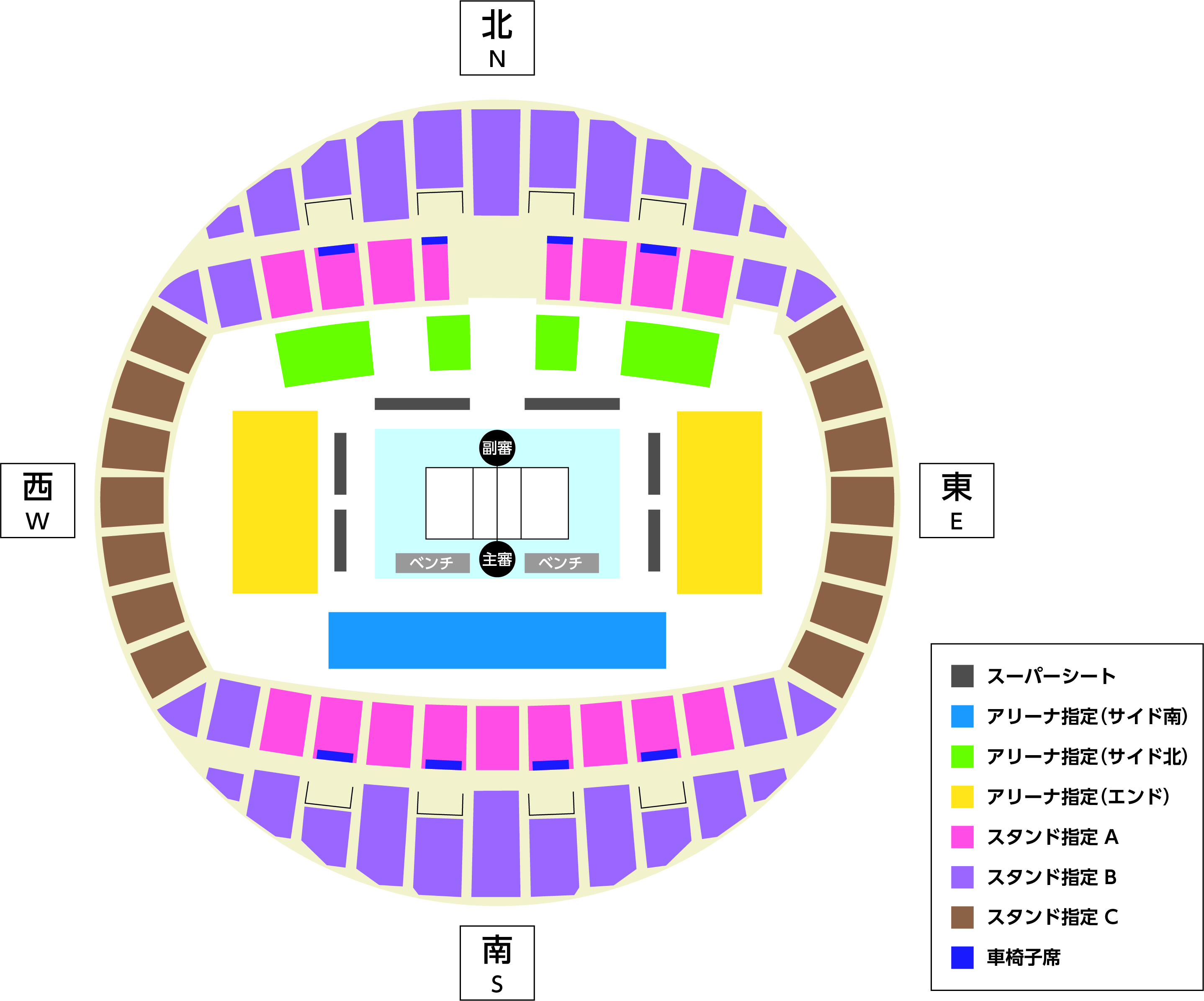 丸善インテックアリーナ大阪の座席図（7/6、8、9、10）