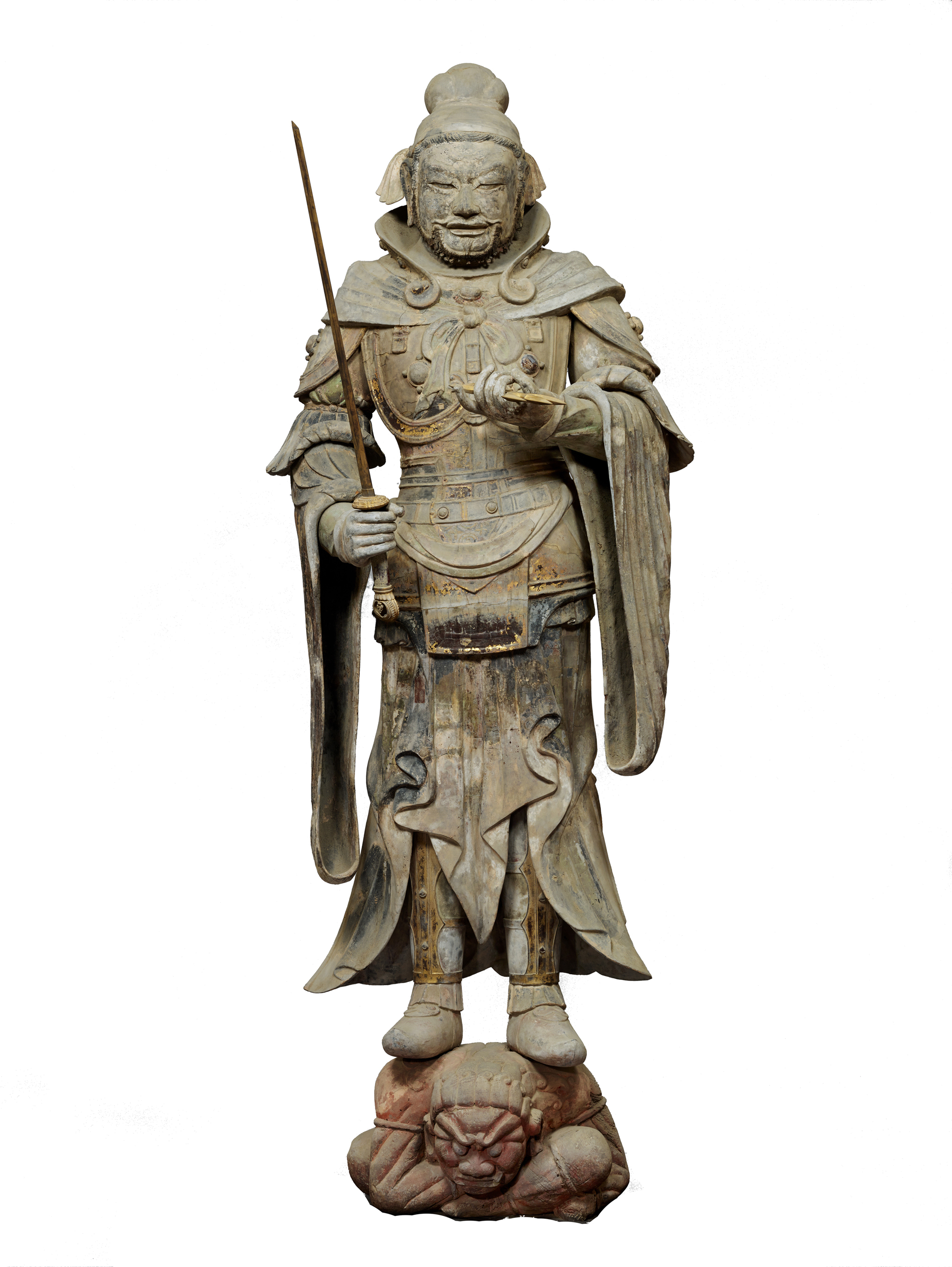 重要文化財　持国天立像（四天王像のうち）　飛鳥時代・7世紀　奈良・當麻寺蔵 画像提供：奈良国立博物館（撮影：佐々木香輔）