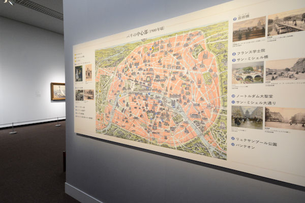 各作品がパリのどこで描かれたのかを地図で解説