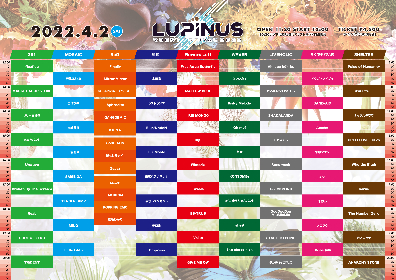 『LUPINUS ROCK FESTIVAL 2022』最終アーティスト18組が発表　タイムテーブルも解禁