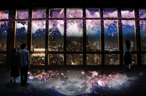 東京タワーで夜桜鑑賞 ネイキッドによる 夜景 桜のプロジェクションマッピング Spice エンタメ特化型情報メディア スパイス
