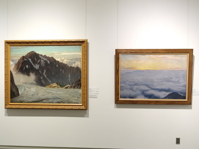 左から《劔山》昭和7年　福岡市美術館、《三千米》昭和13年　個人蔵