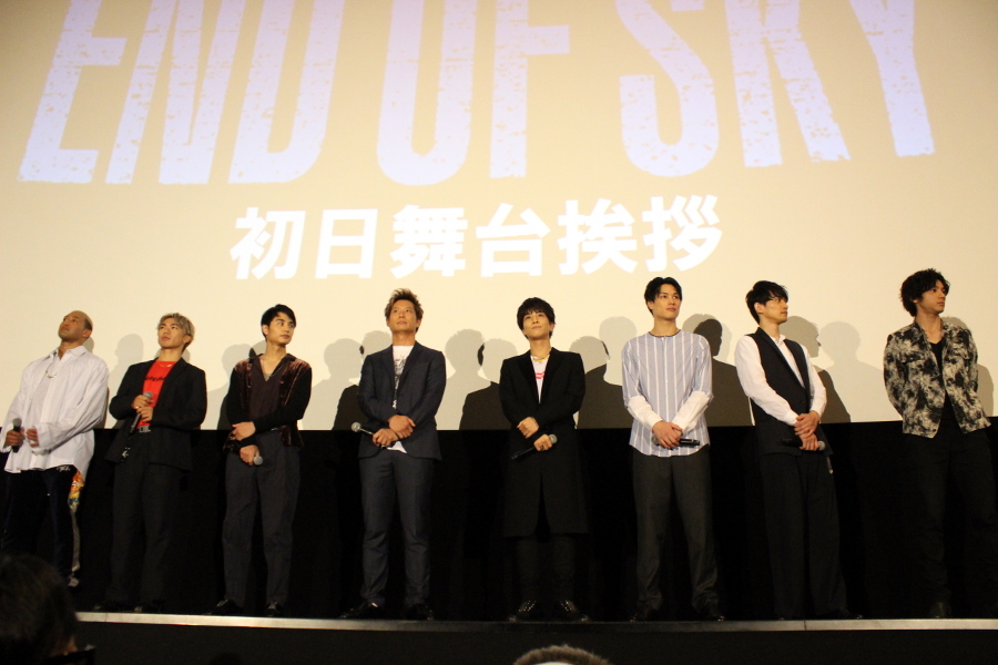 映画『HiGH&LOW THE MOVIE 2 / END OF SKY』左から 関口メンディー、NAOTO、中村蒼、黒木啓司、岩田剛典、鈴木伸之、町田啓太、山田裕貴