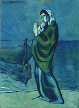 パブロ・ピカソ《海辺の母子像》1902年油彩/カンヴァスポーラ美術館蔵 ©2017-Succession Pablo Picasso-SPDA (JAPAN)