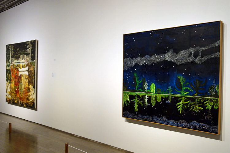 右：《天の川》1989–90　油彩、キャンバス　152x204cm　作家蔵