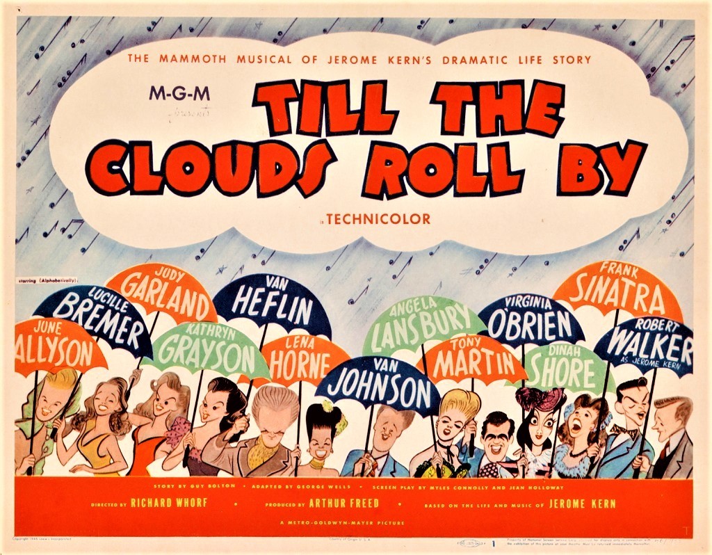 ガーランドを始め、フランク・シナトラら豪華スターが総出演した、映画「雲流るるままに」（1946年）のアメリカ公開時ポスター
