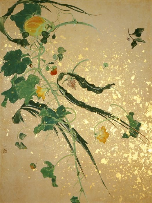 川端龍子≪爆弾散華≫1945（昭和20）年 紙本・彩色 大田区立龍子記念館