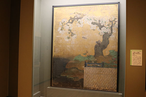 狩野尚信筆「二条城二の丸御殿　黒書院二之間　桜花雉子図 （部分）」（重文、1626年、 京都・元離宮二条城事務所蔵）