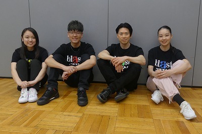 日本人キャスト（左から）渋田華暖、米所裕夢、石川直、丹澤里穂菜