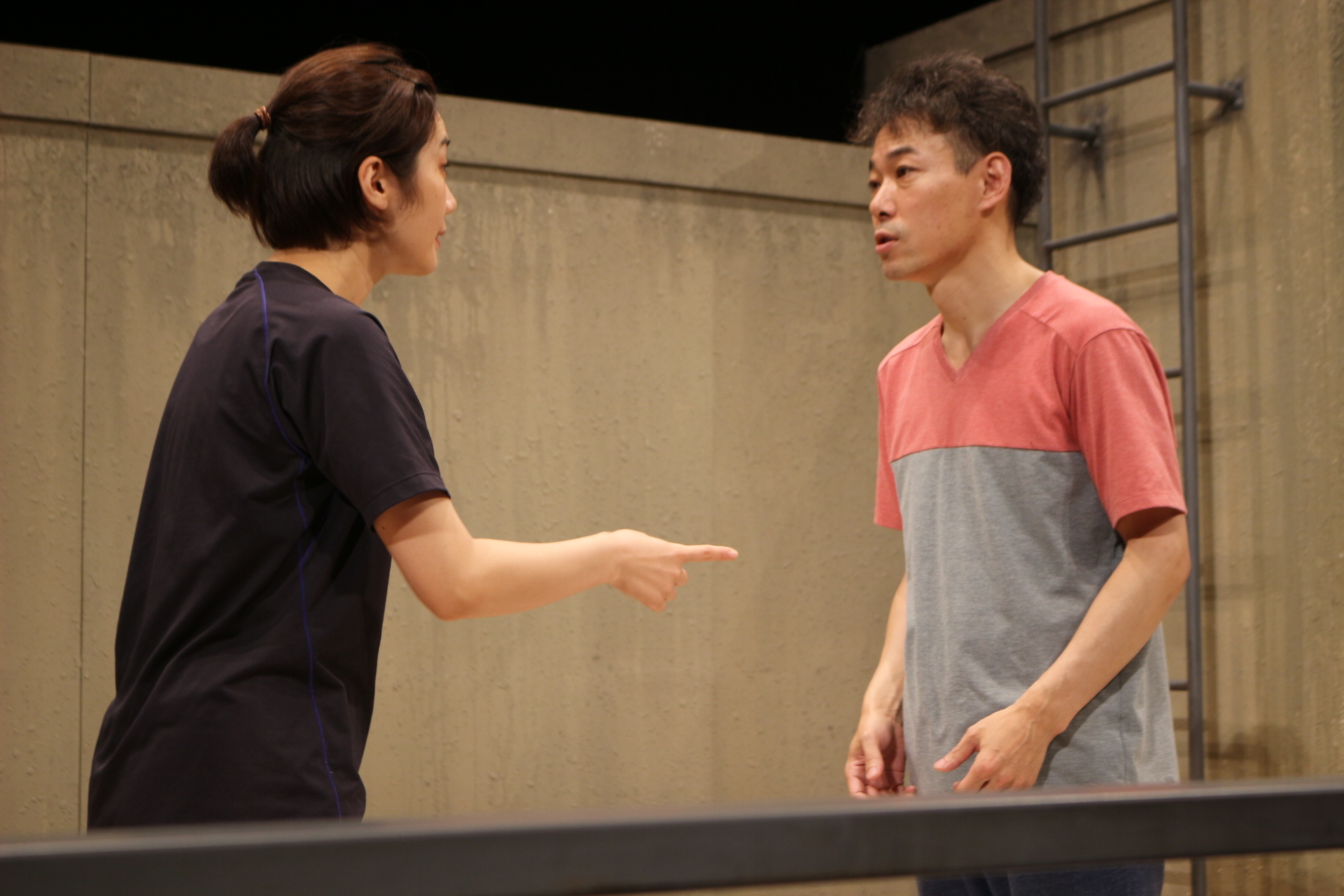 MONO特別企画『涙目コント』（土田英生脚本・演出、前川知大・横山拓也・平塚直隆脚本提供）の稽古風景。