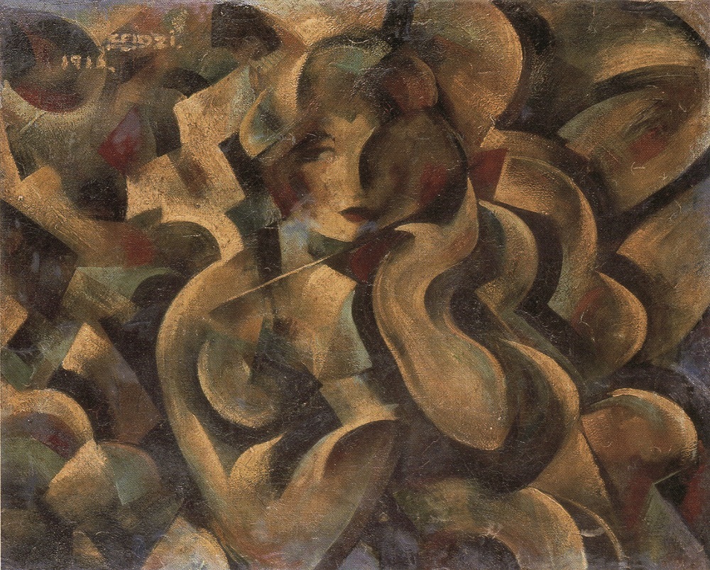 《パラソルさせる女》、1916年、油彩・キャンヴァス、66.1×81.2cm、一般財団法人 陽山美術館