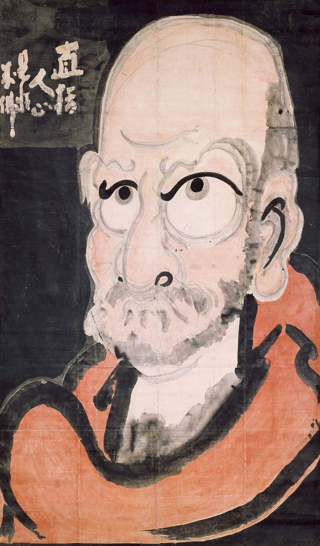 白隠慧鶴　《半身達磨図》　紙本着色　一幅　192.0×112.0　江戸時代（18世紀）　大分・萬壽寺