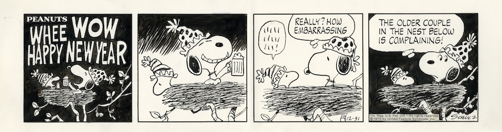 「ピーナッツ」原画　1975年12月31日 (C) Peanuts Worldwide LLC