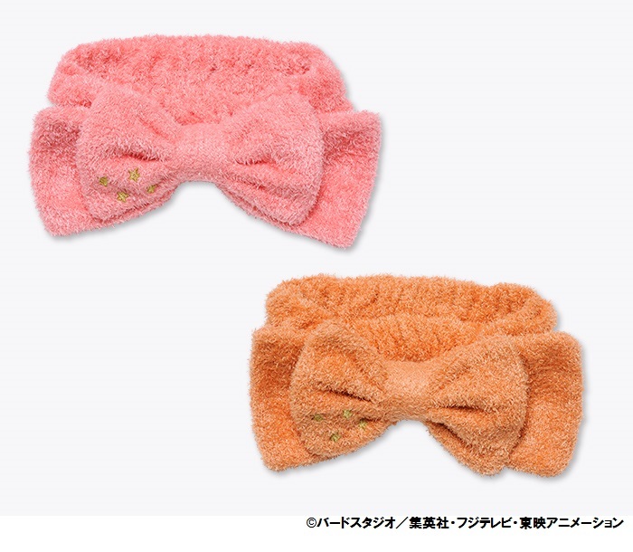 ブルマもこもこヘアバンド（ピンク、オレンジ）