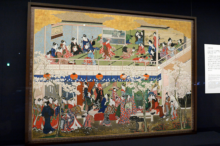 喜多川歌麿「吉原の花」江戸時代 寛政3~4年(1791－92)頃 186.7×256.9cm ワズワース・アセーニアム美術館蔵