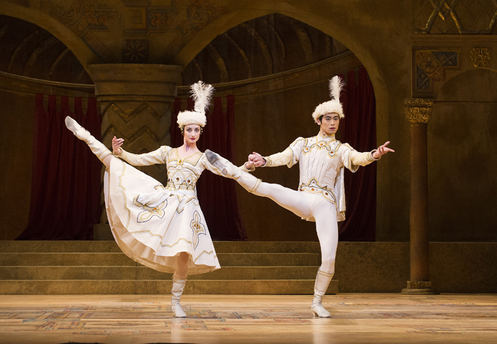 Christina Arestis and Ryoichi Hirano in Raymonda Act III.   Photo Tristram Kenton, courtesy ROH