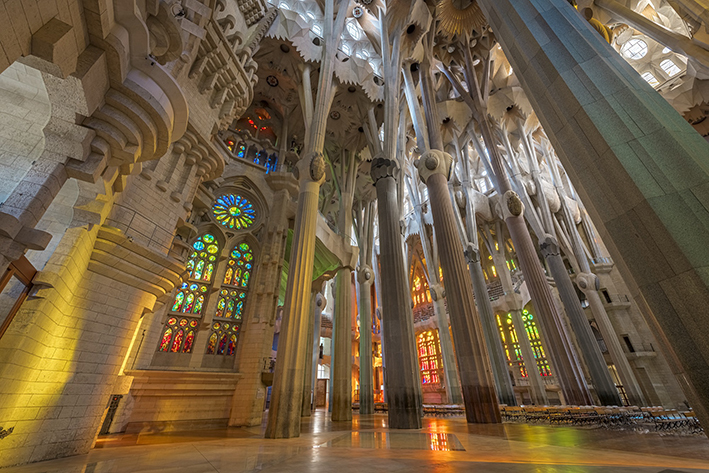サグラダ・ファミリア 聖堂の内観 (C)Sagrada Família