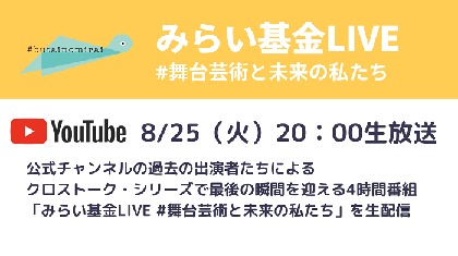 「舞台芸術を未来に繋ぐ基金」クラウドファンディング最終日に４時間のカウントダウン・イベントを生配信