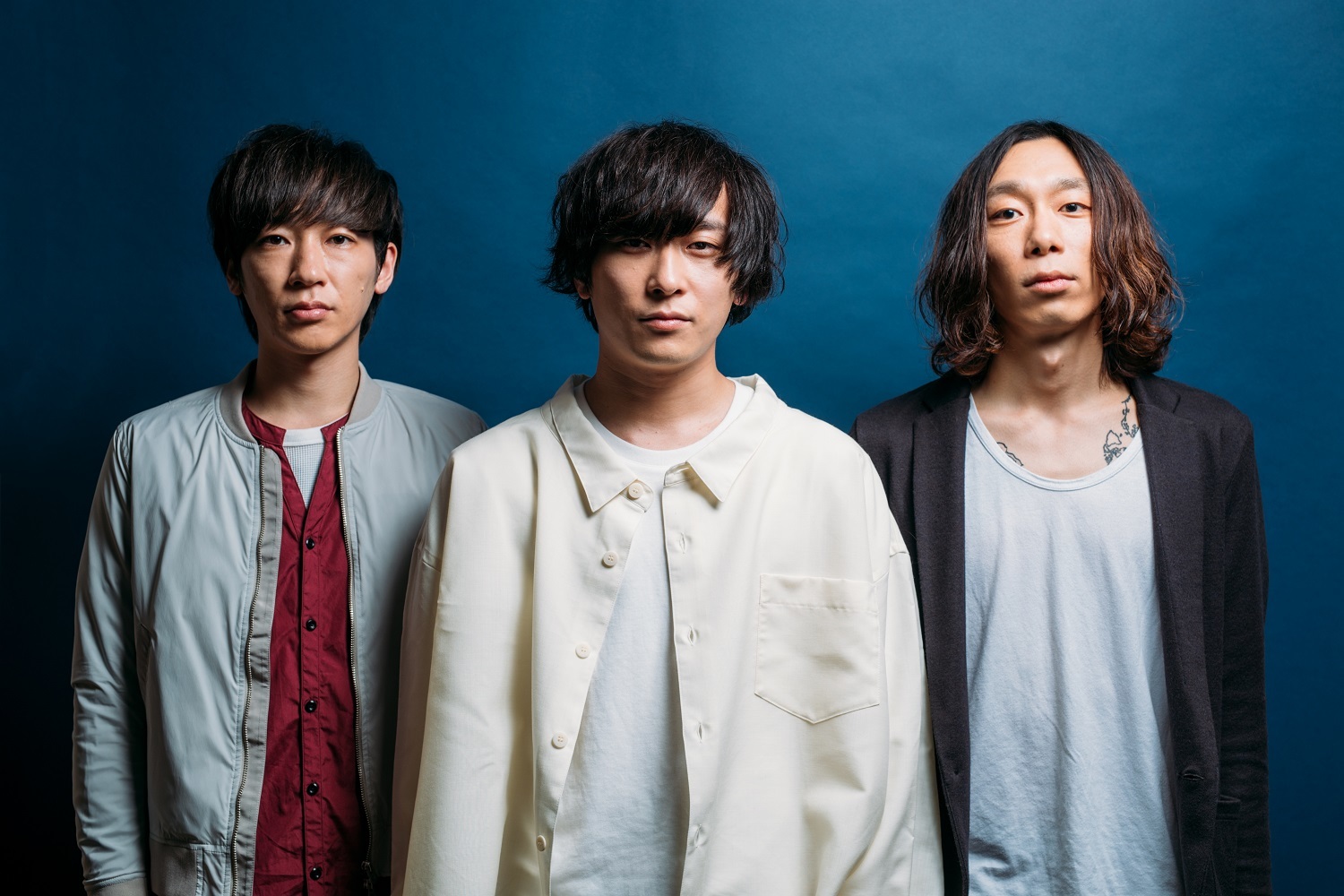 GOOD ON THE REEL（L→R：岡﨑広平、千野隆尋、伊丸岡亮太）　撮影＝上山陽介