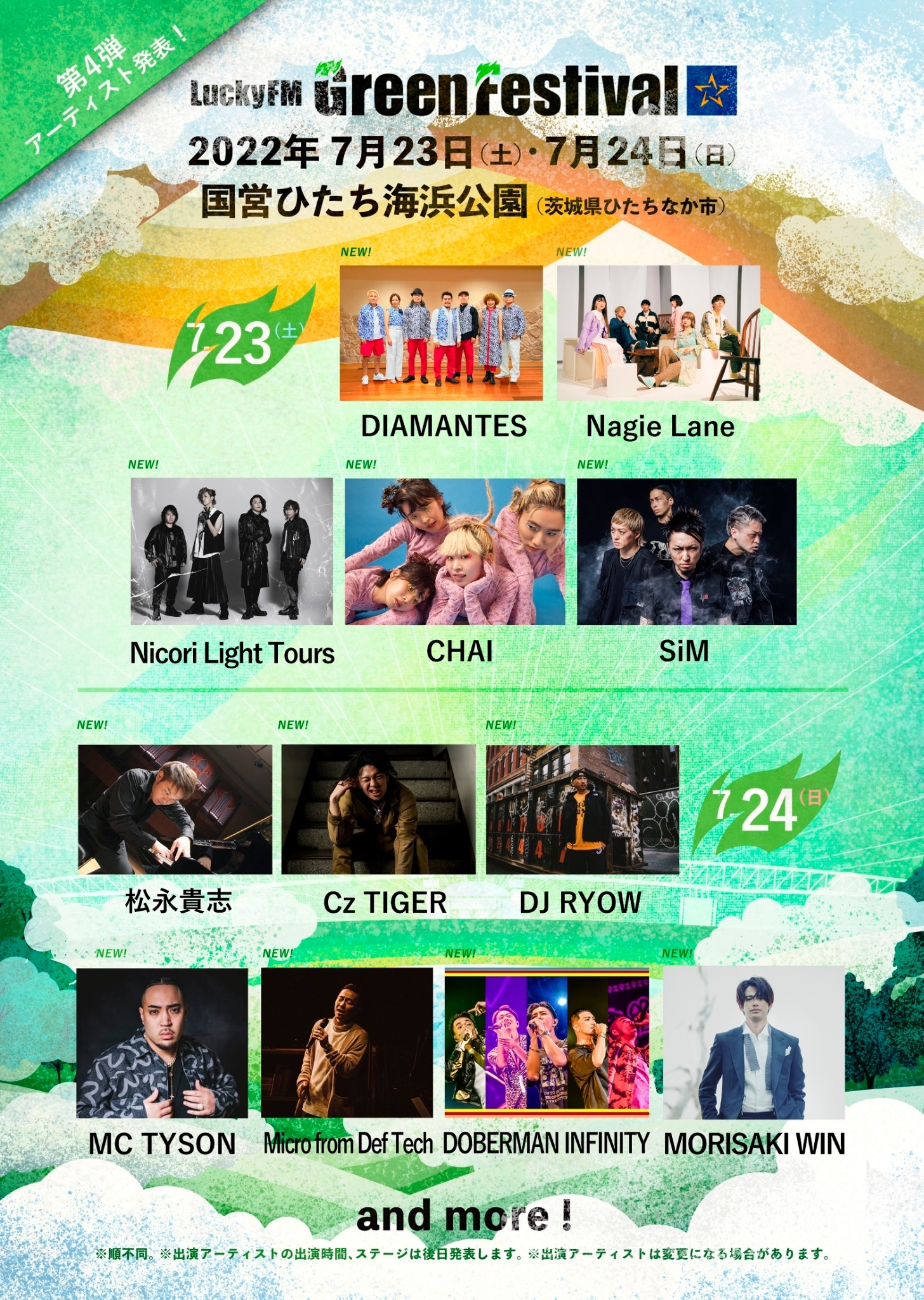 茨城の新フェス『LuckyFes』第4弾発表でSiM、CHAI、MC TYSON、Cz