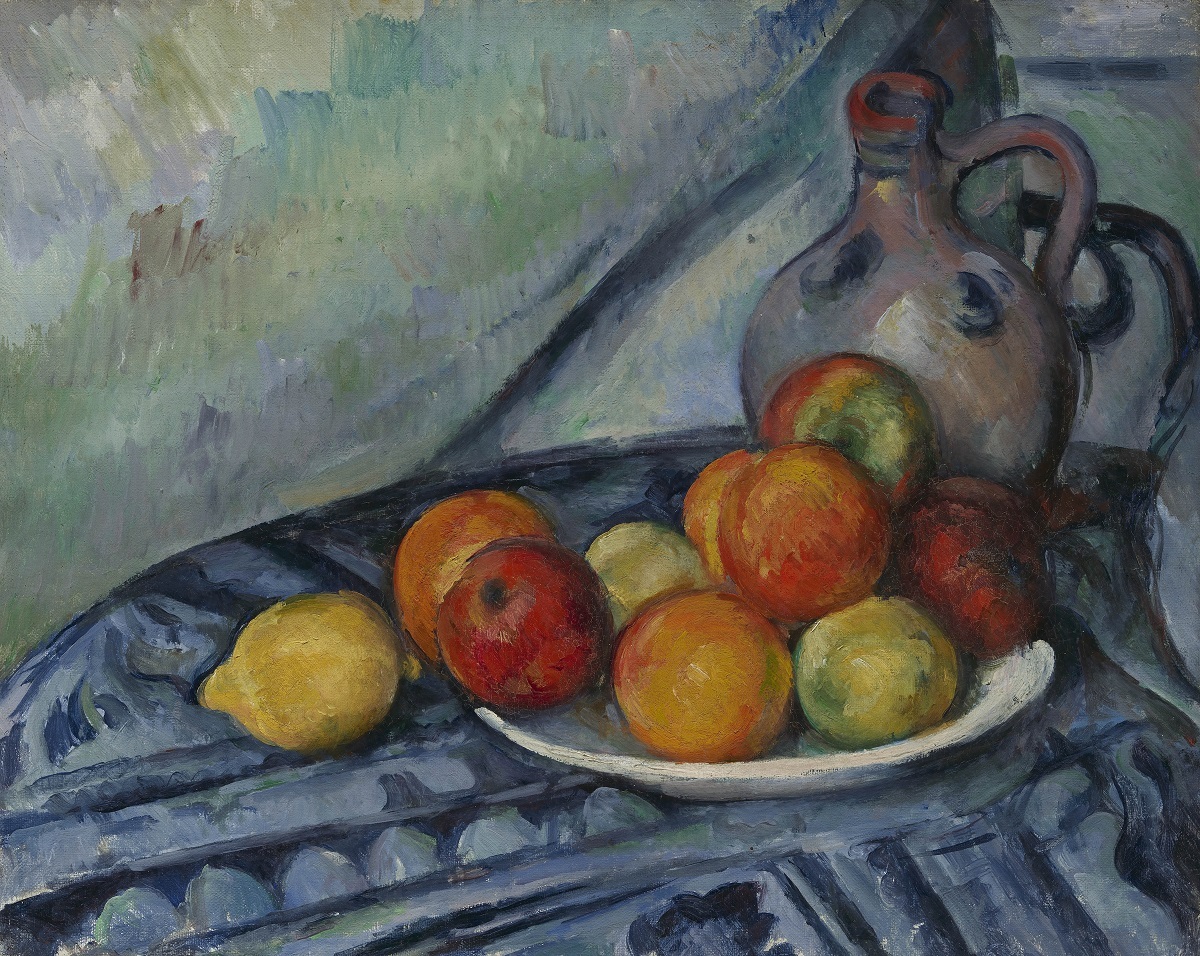 ポール・セザンヌ《卓上の果物と水差し》1890–94年頃　32.4cm x 40.6cm　油彩、カンヴァス