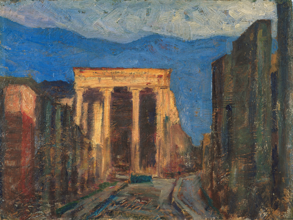 藤島武二《ポンペイの廃墟》 1908 年頃 油彩、板 茨城県近代美術館　