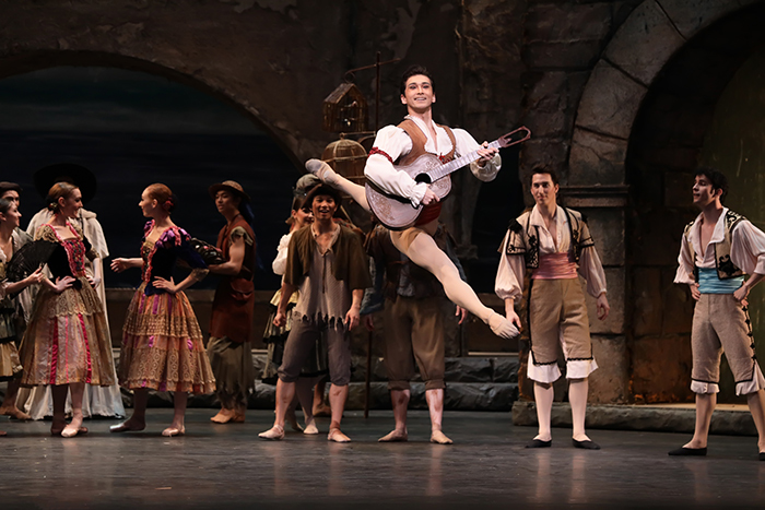 Houston Ballet Principal Charles-Louis Yoshiyamaas Basilio and Artists of Houston Ballet in Ben Stevenson’s Don Quixote.